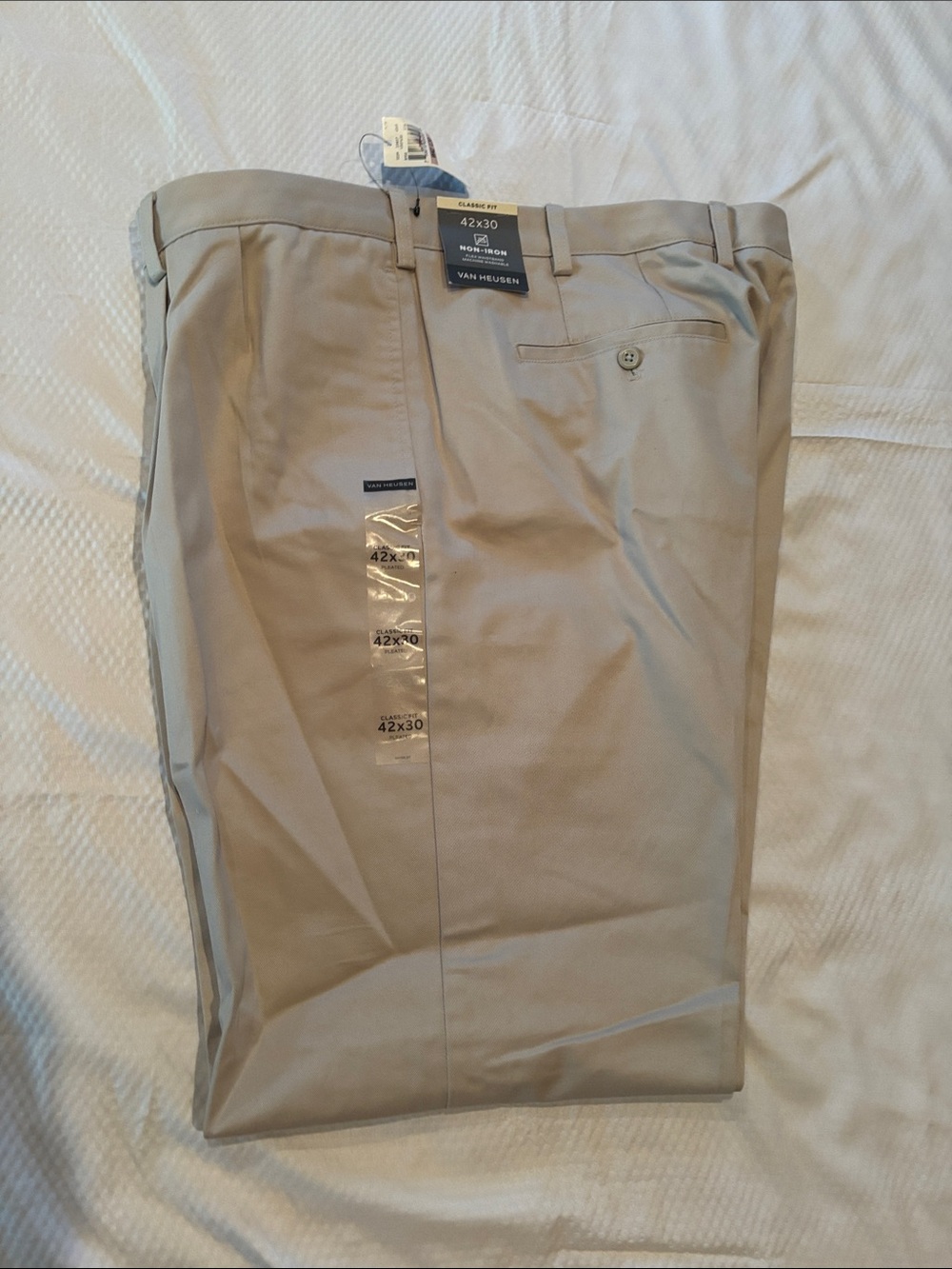 Van Heusen Men's Khaki Straight-Leg Dress Chinos - Light Khaki